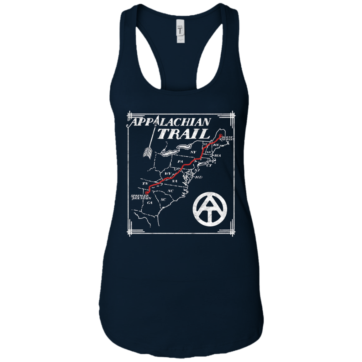 Appalachian Trail Map Retro Long Sleeve Tee Shirt