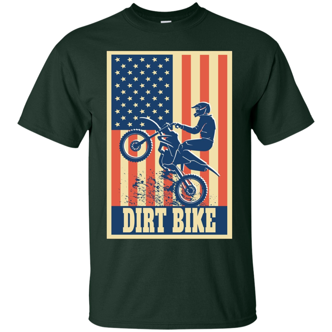 American Flag Patriotic Motocross Dirt Bike Shirt
