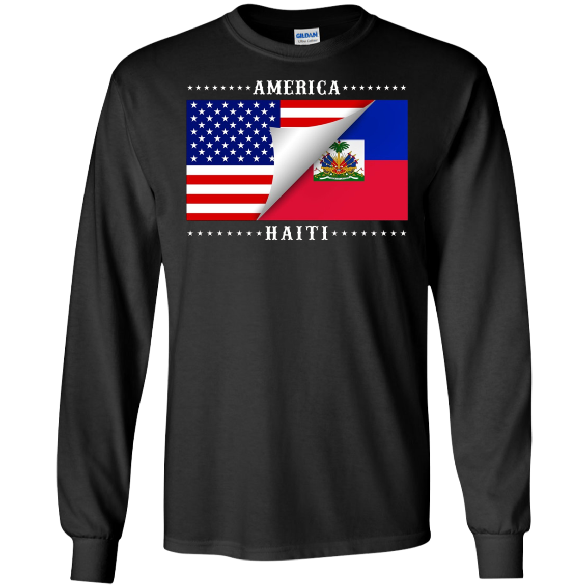 American Haitian Flag Stars T-Shirt Great Gift Tee