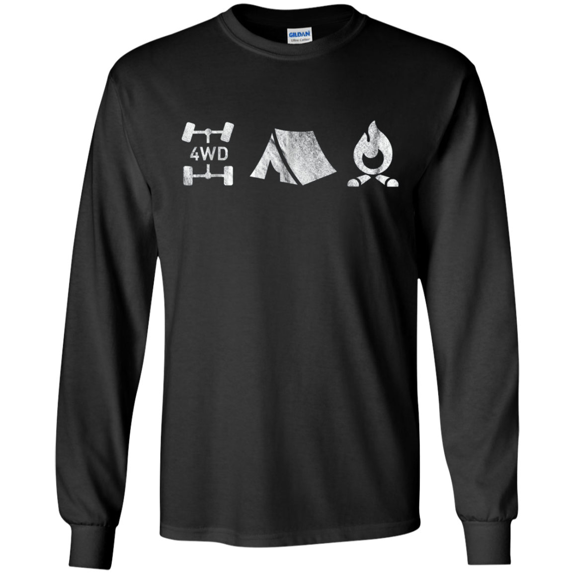 4WD Overland Explorer Tee 4x4 Tent Camp Fire T-Shirt