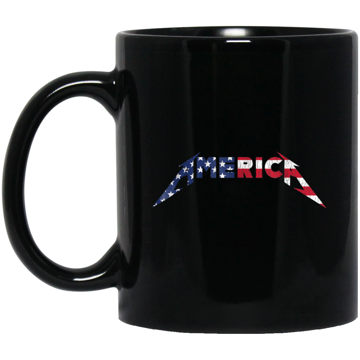 America Heavy Metal Style American Flag T-Shirt