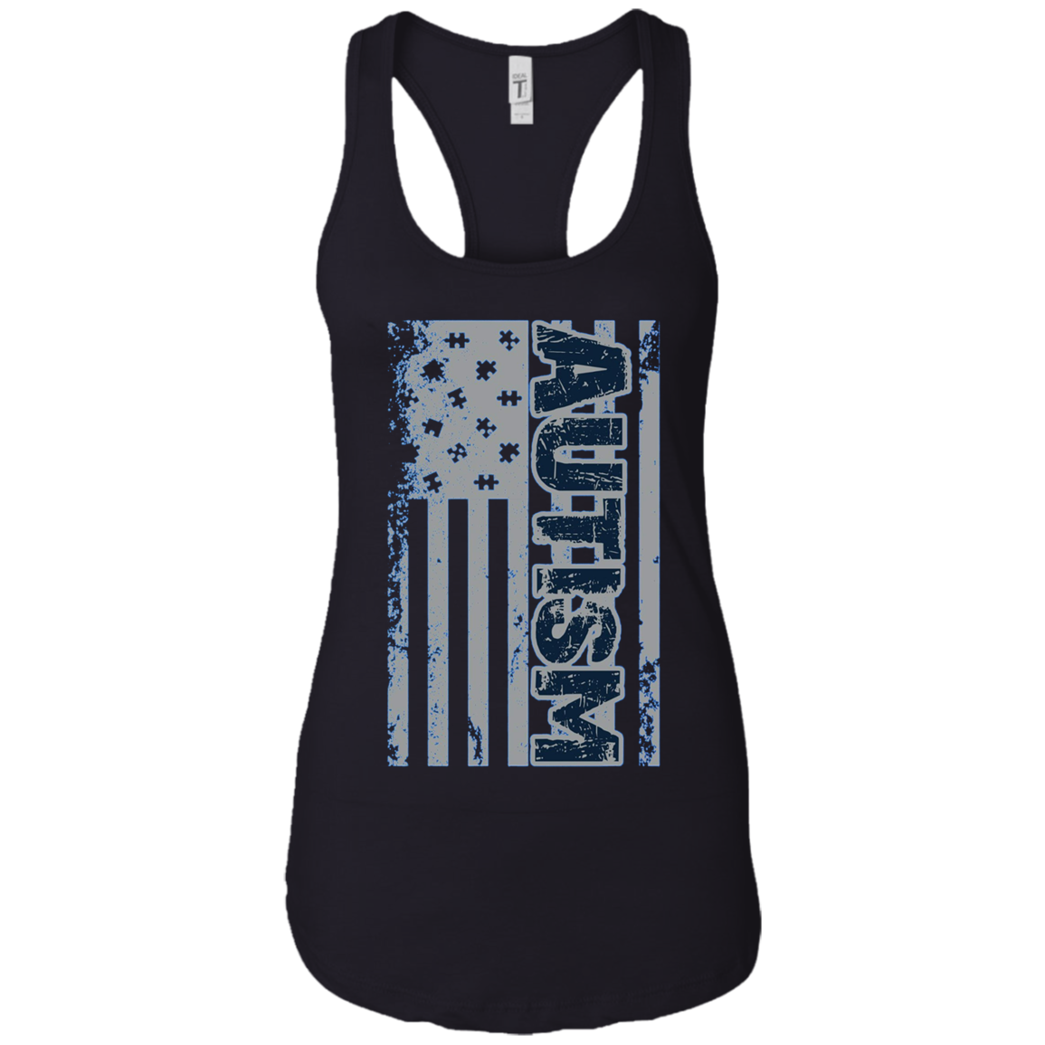 Autism Awareness T-Shirt - American Flag Puzzle Piece Shirt