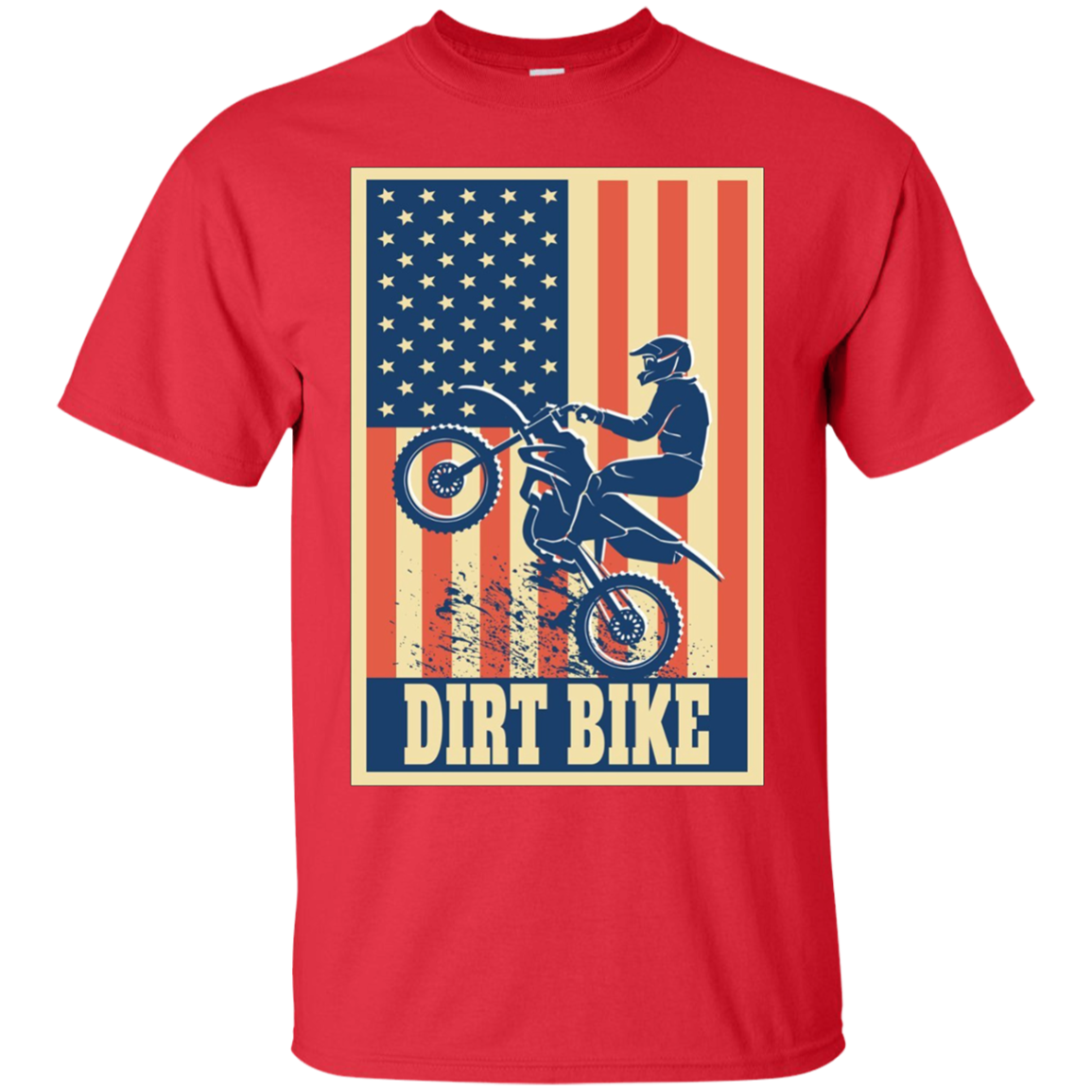 American Flag Patriotic Motocross Dirt Bike Shirt
