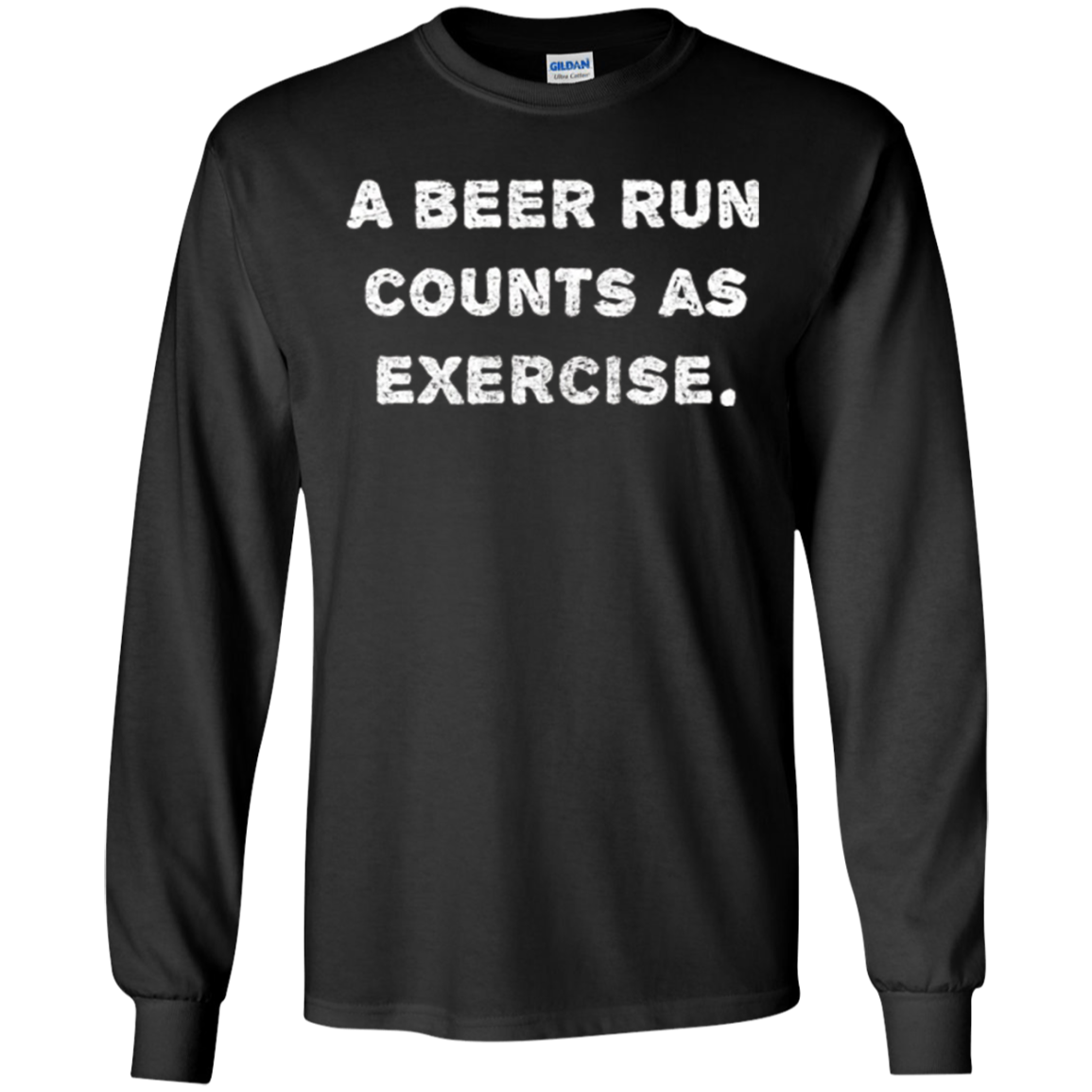 "A beer run counts as exercise." funny beer workout t-shirt