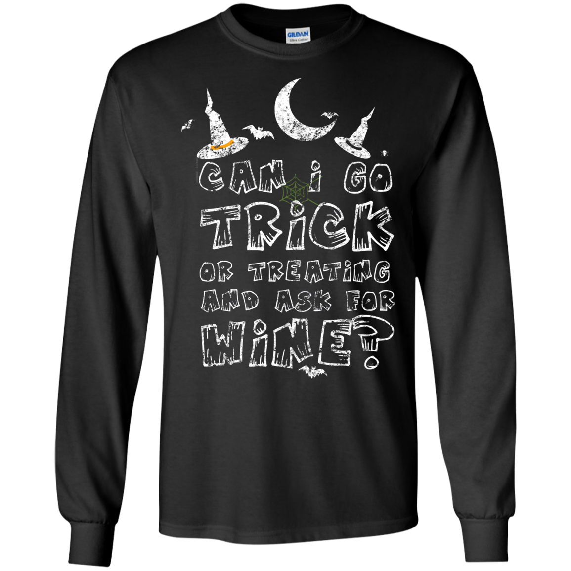 Adult Trick Or Treating For Wine Long Sleeve Shirt
