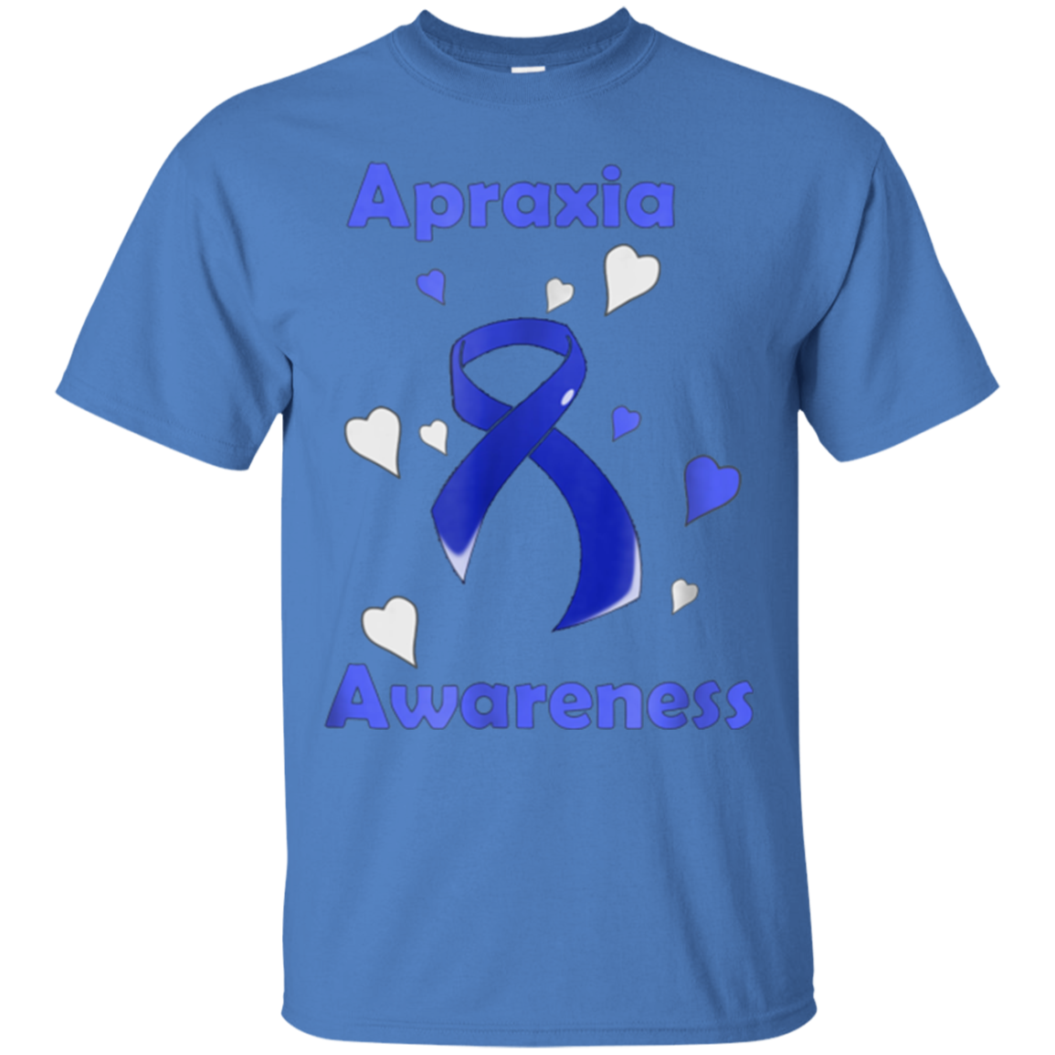 Apraxia Awareness Ribbon With Hearts T Shirt