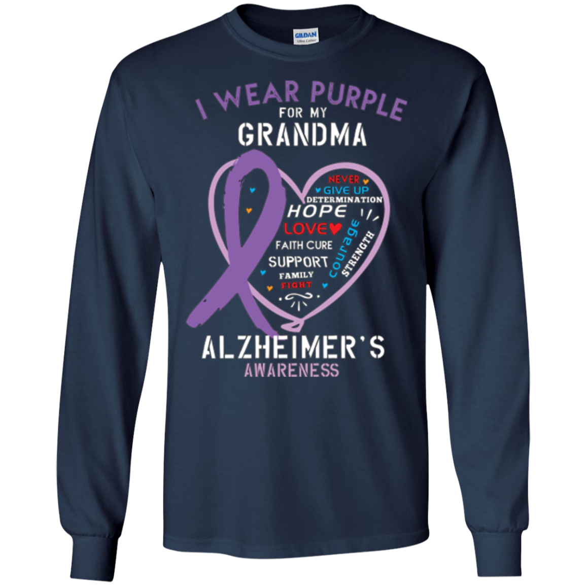 Alzheimer Support Shirt Awareness Month Purple Grandma