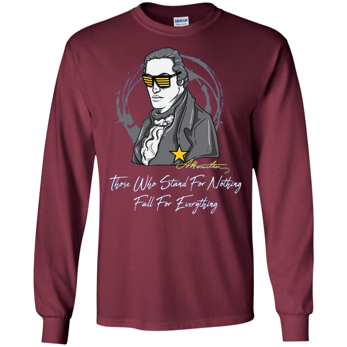 Alexander Hamilton Long Sleeve T-Shirt Founding Fathers USA