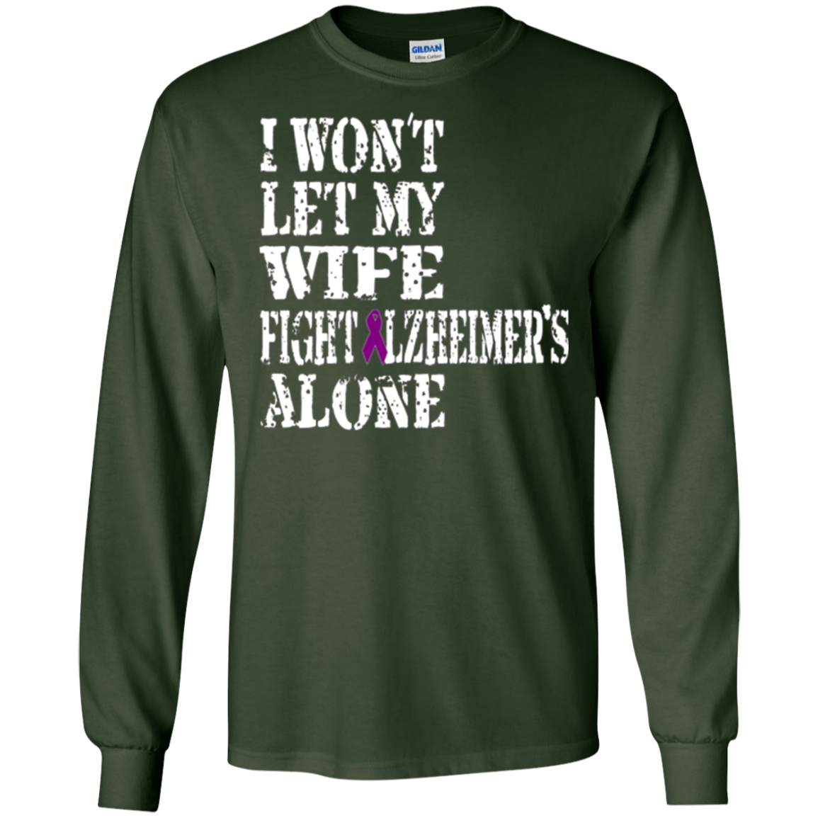 Alzheimer's Awareness Shirt For Wife Purple Ribbon Tee