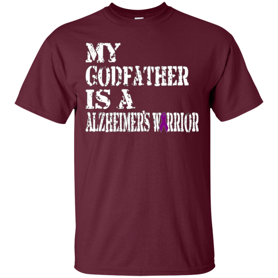 Alzheimer's Awareness Shirt For Godfathers Purple Ribbon Tee
