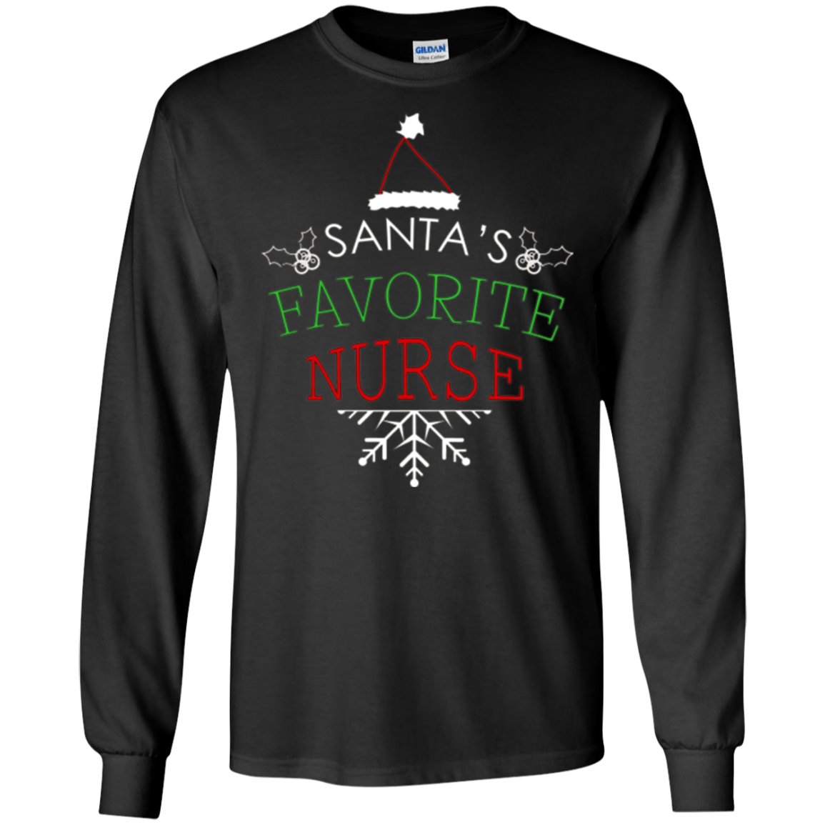 Santa's Favorite Nurse Holiday Christmas Nursing T-Shirt