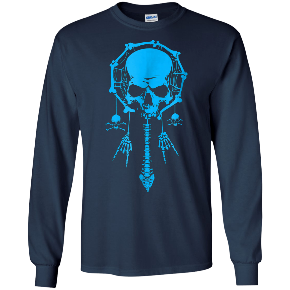 Funny Halloween T-Shirt Dream Catcher Skull Bone Rock Hand