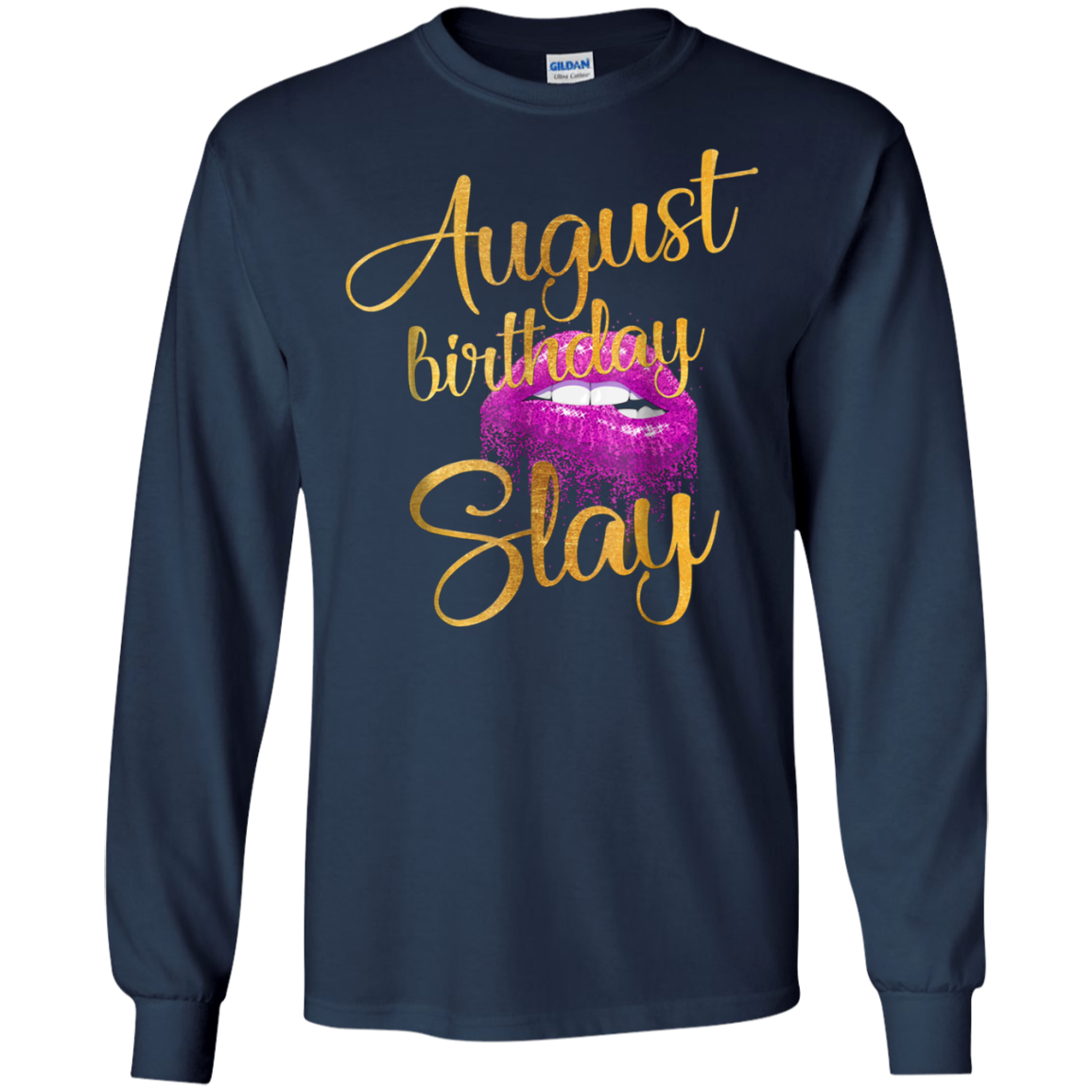 August Birthday Purple Lips Slay T-shirt Birthday Gift