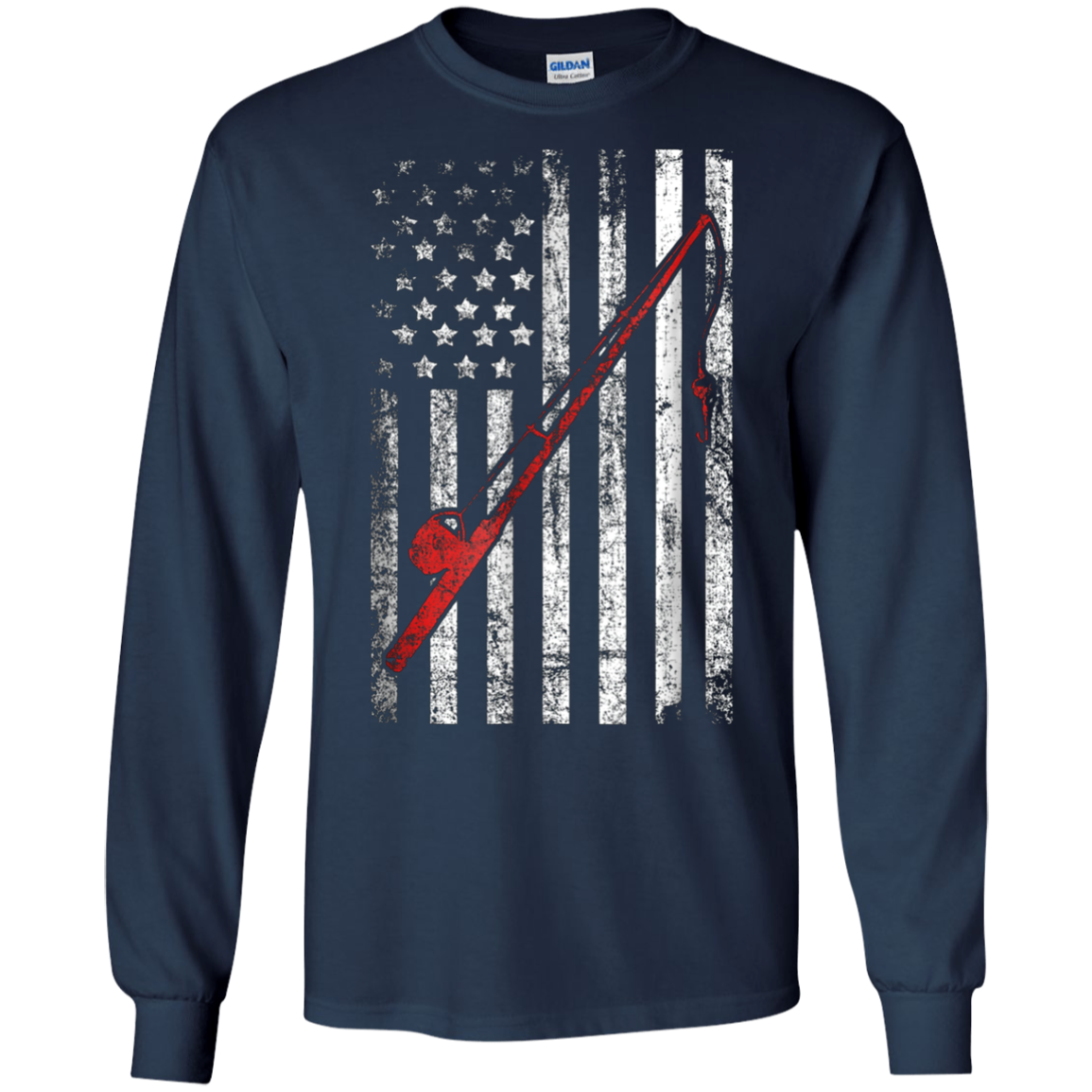 American Flag Patriotic Fishing T shirt