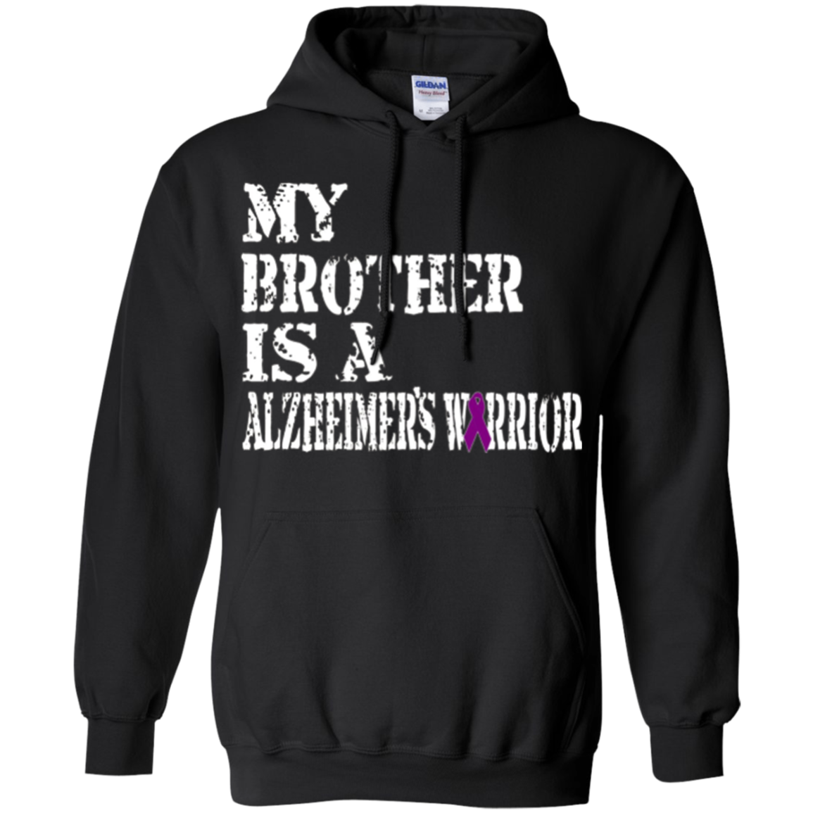 Alzheimer's Awareness T-Shirt For Brothers Purple Ribbon Tee