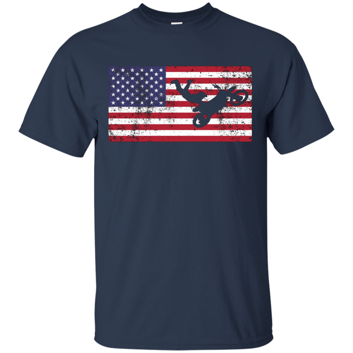 American Flag Motocross Motorcycle Patriotic T-Shirt Fun