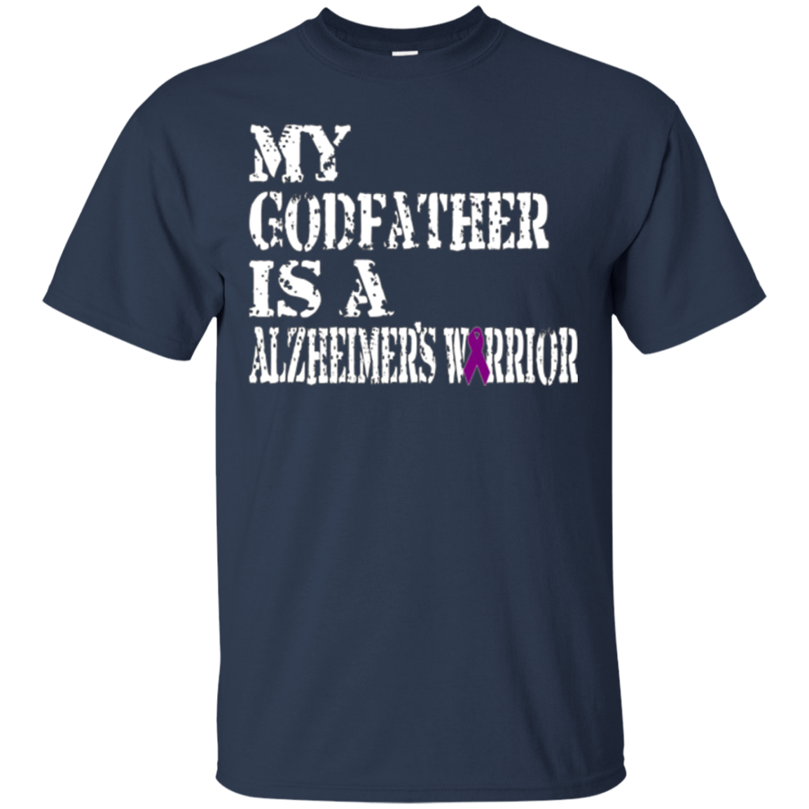 Alzheimer's Awareness Shirt For Godfathers Purple Ribbon Tee