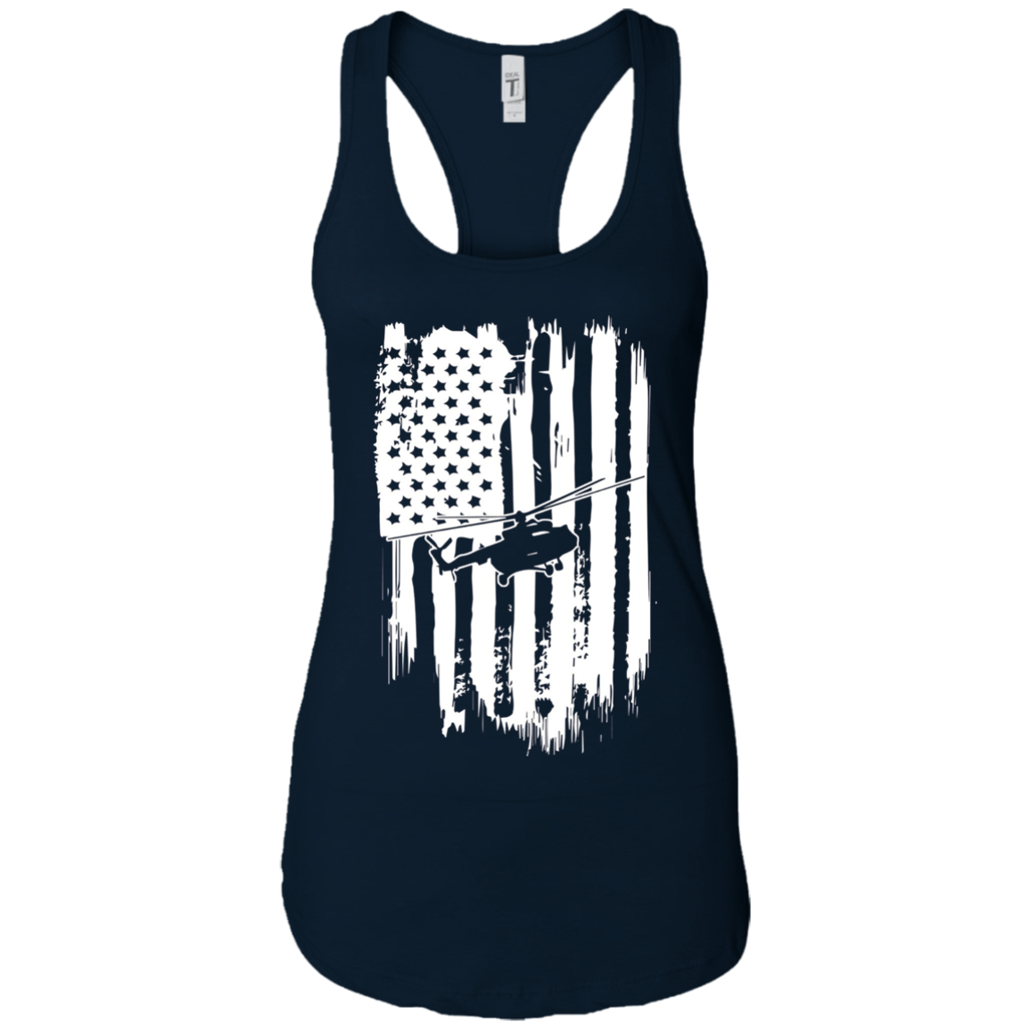 American Flag T-Shirt For Helicopter Pilot Or Fan Patriotic