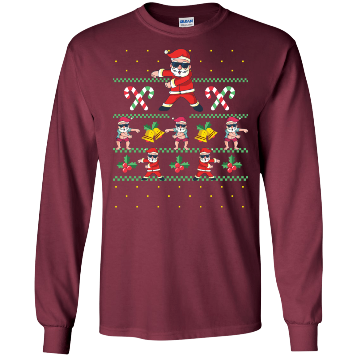 Santa Floss T-Shirt Funny Flossing Dance Ugly Sweater Meme