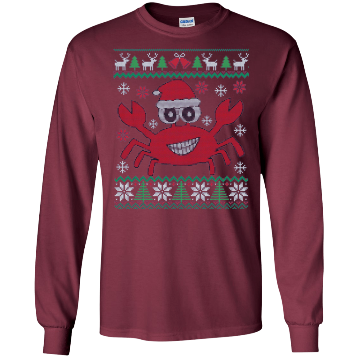 Santa Claws Festive Crab Ugly Christmas Sweater T-Shirt