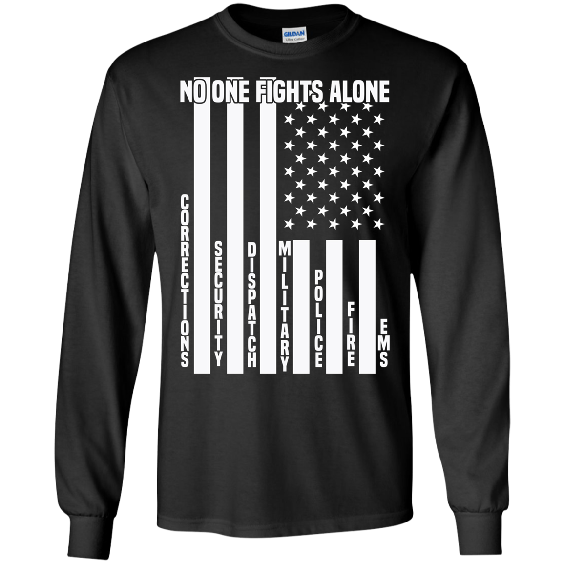 American Flag No One Fights Alone Pride Ems Police T-Shirt