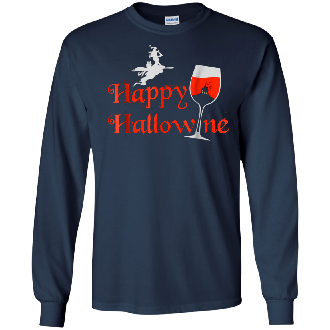 Funny Halloween Wine Tshirt, Happy Hallowine, for Men Women