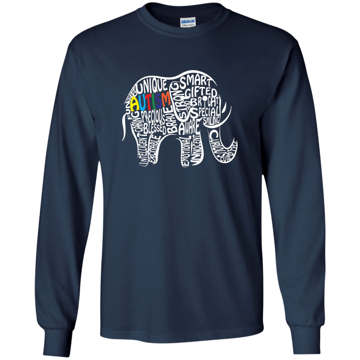 Autism Awareness Elephant Long Sleeve T Shirt