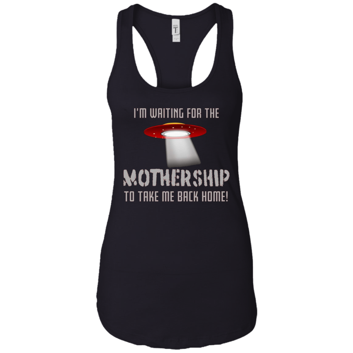 "I'm waiting for the Mothership" funny Ufo t-shirt