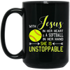 Image of WITH JESUS IN HER HEART & A Softball Hand She Is T-Shirt