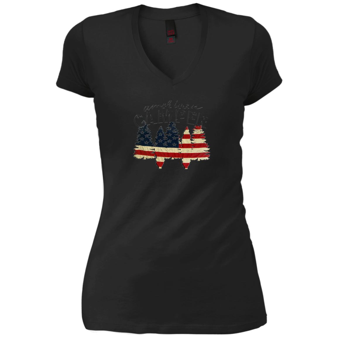 American Camper U.S. Flag Patriotic Camping T Shirt