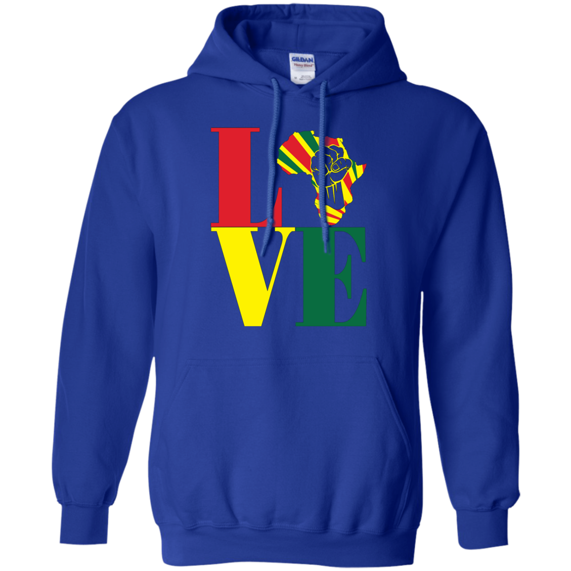 African black power map raised fist I love Africa t-shirt