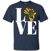 Image of African black power map raised fist I love Africa t-shirt