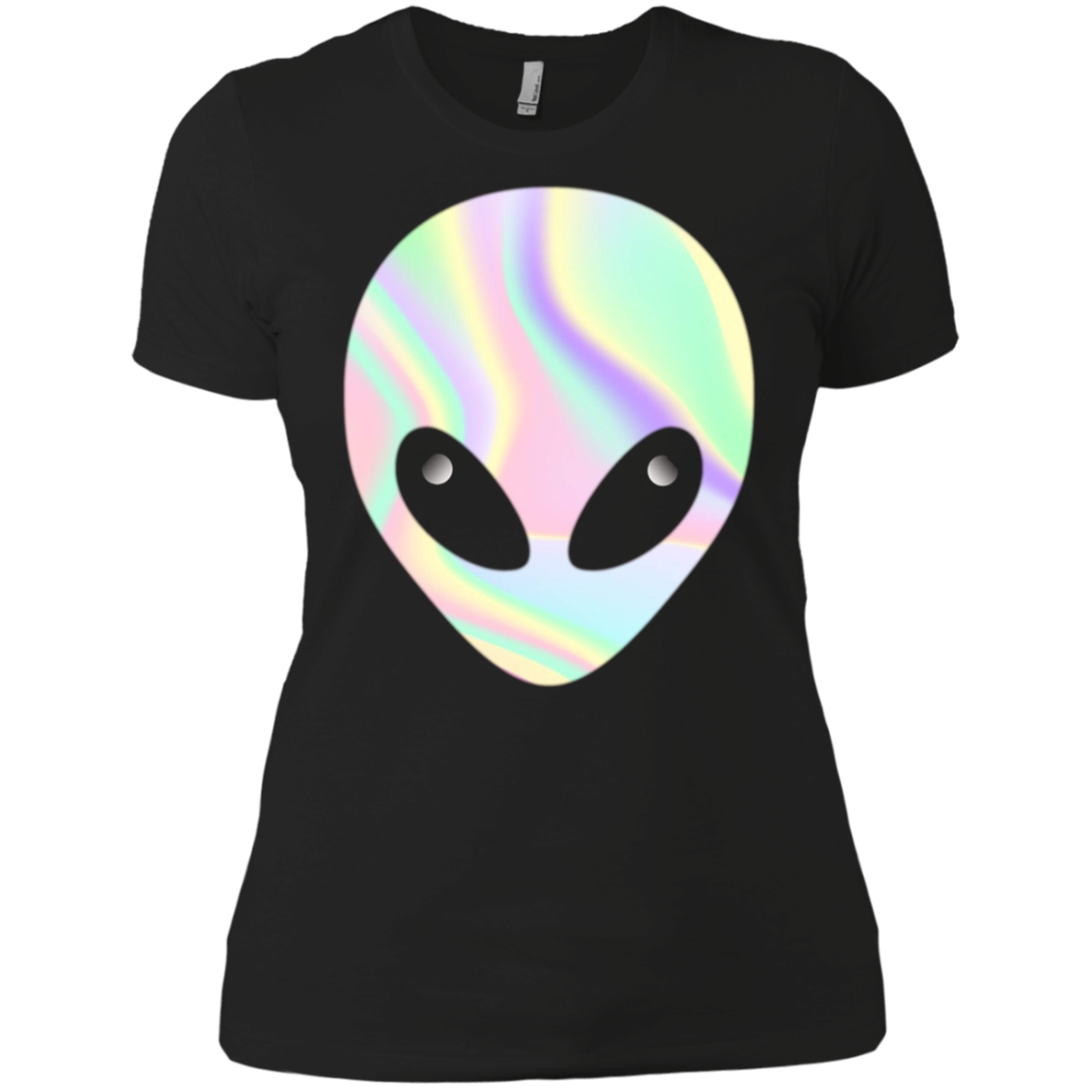 Alien Head T-Shirt Holographic Effect