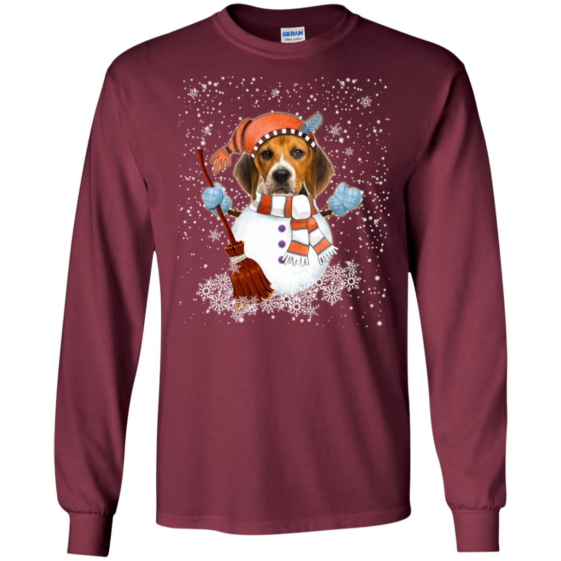 Christmas Snowman Beagle Funny T-shirt