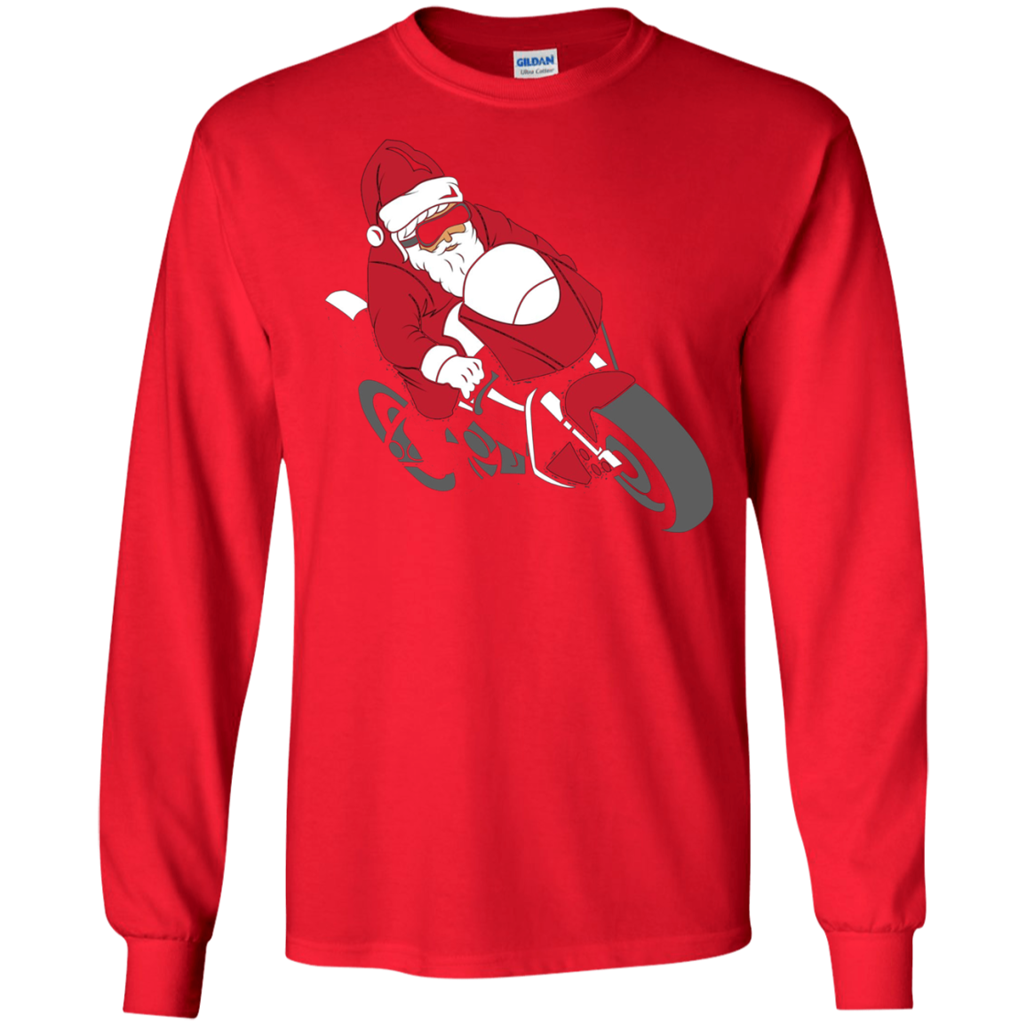 Santa Motorcycle T-Shirt | Funny Christmas Bike Shirt