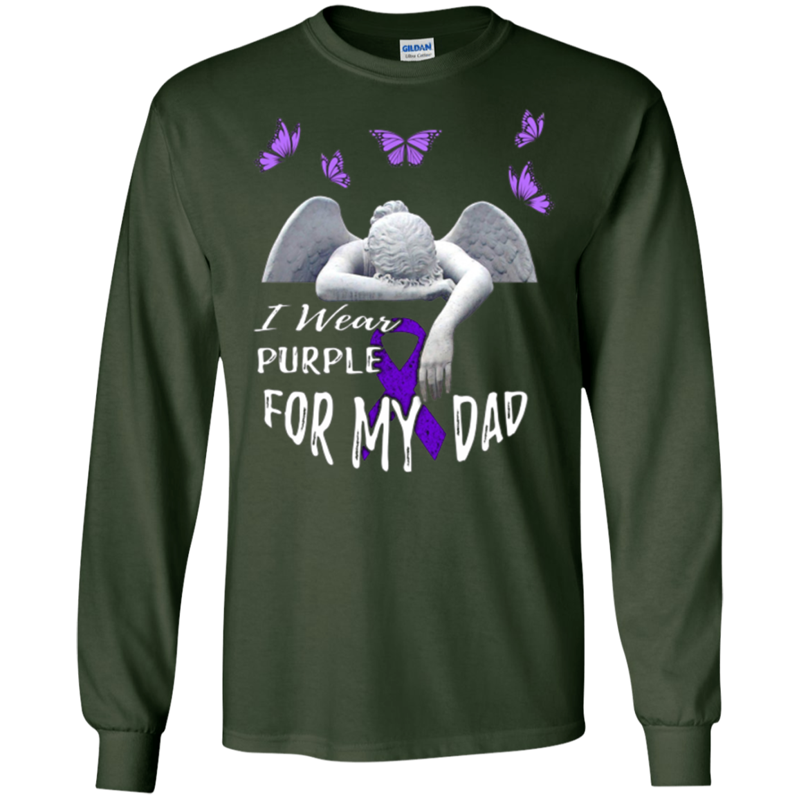 Alzheimer Awareness T-Shirt I Wear Purple for my Dad Tee