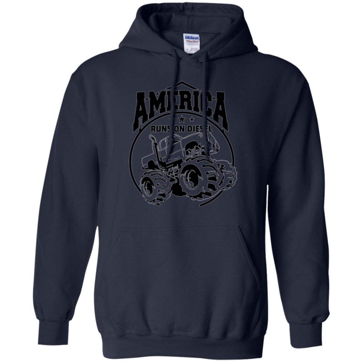 America Runs On Diesel Gear Monster SUV Truck Black T-Shirt