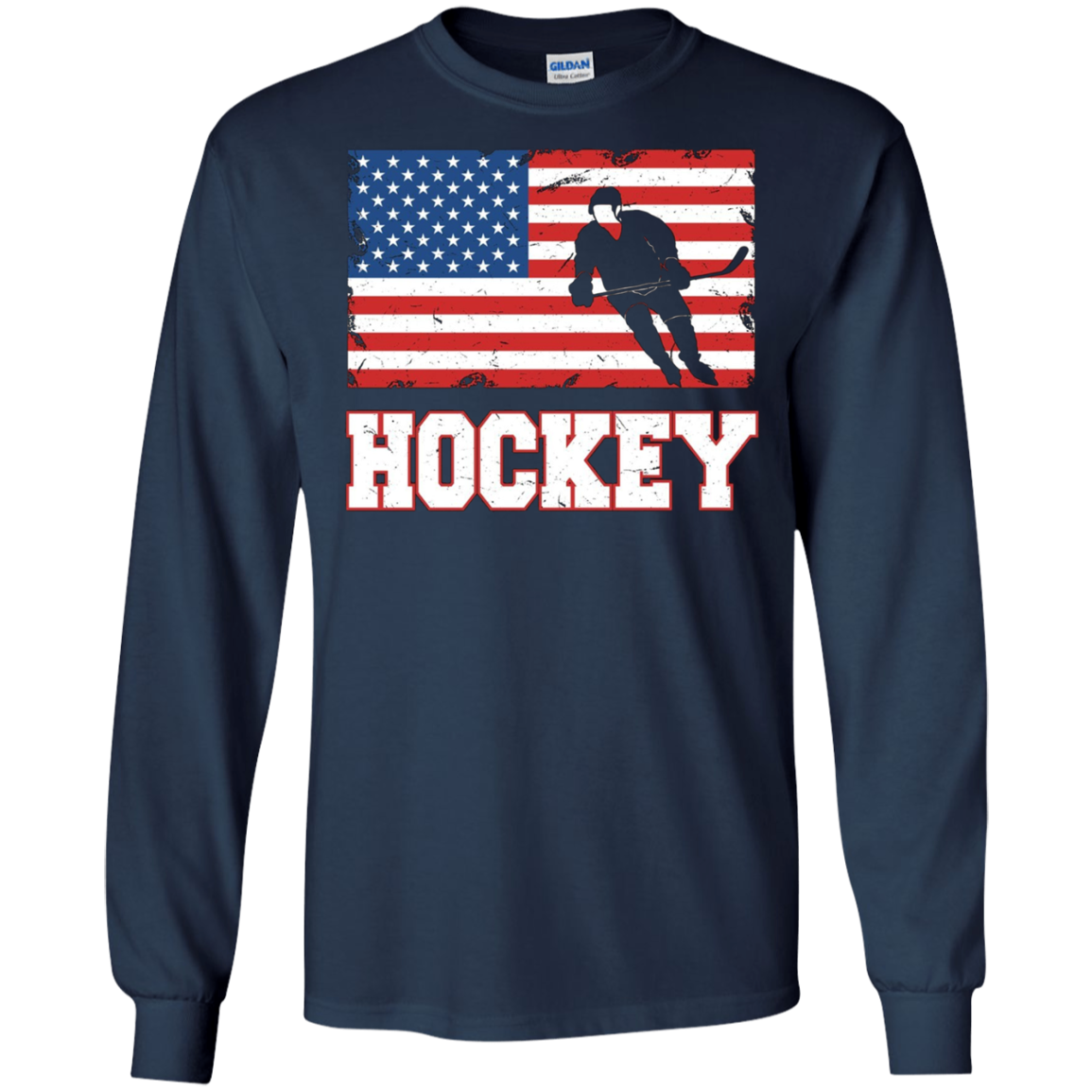 American Flag Hockey Tshirt Patriotic