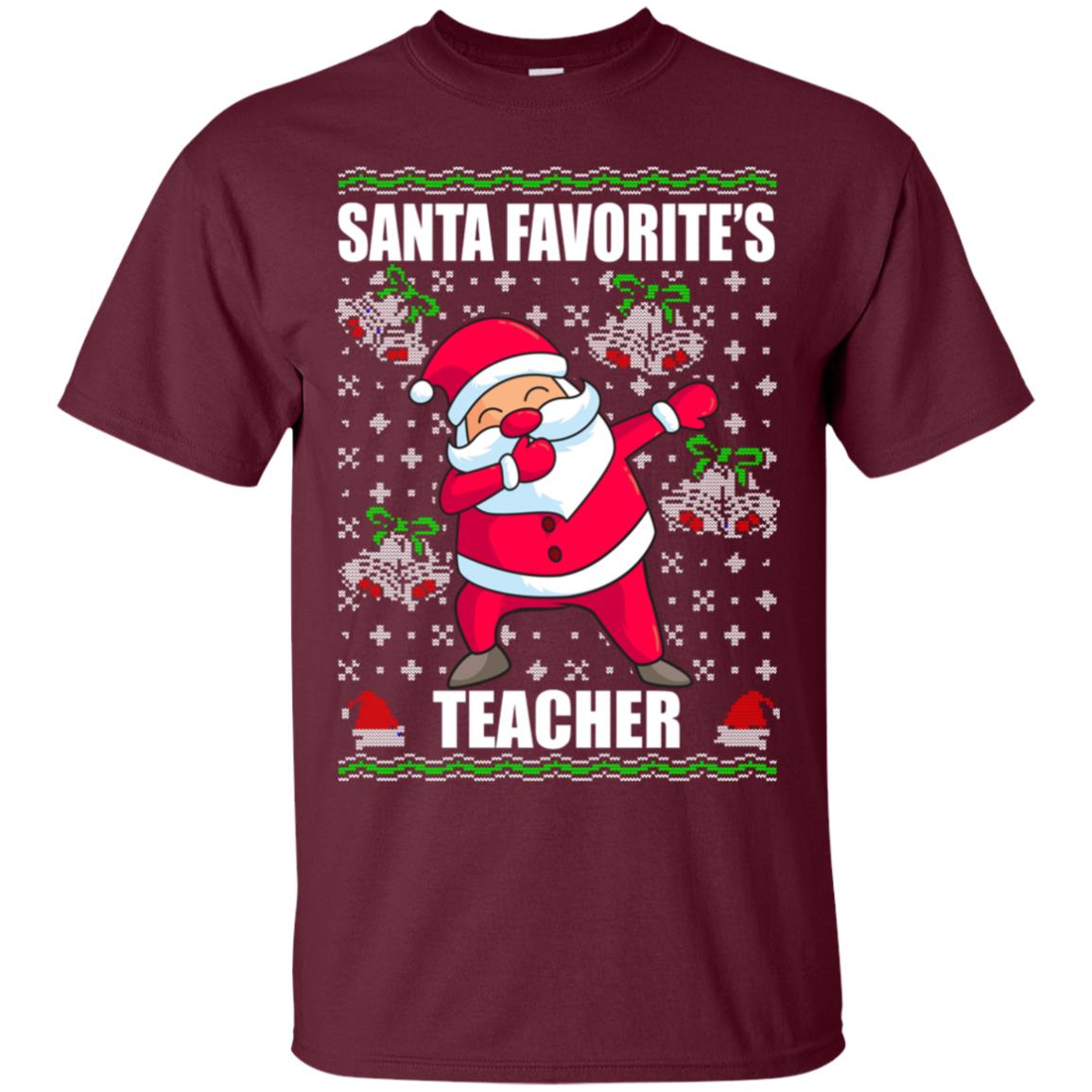 Santa's Favorite Teacher Shirt Funny Xmas Gift For Teacher