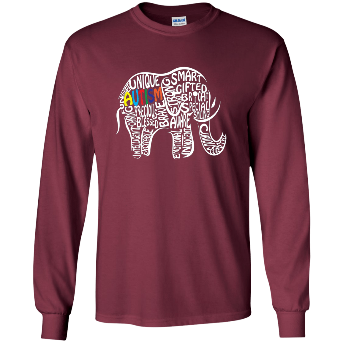 Autism Awareness Elephant Long Sleeve T Shirt