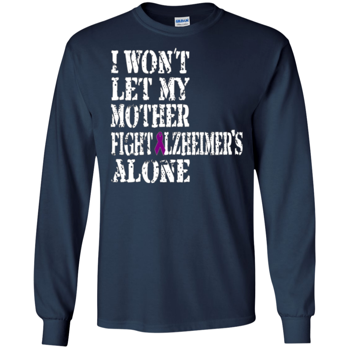 Alzheimer's Awareness T-Shirt For Mothers Purple Ribbon Tee