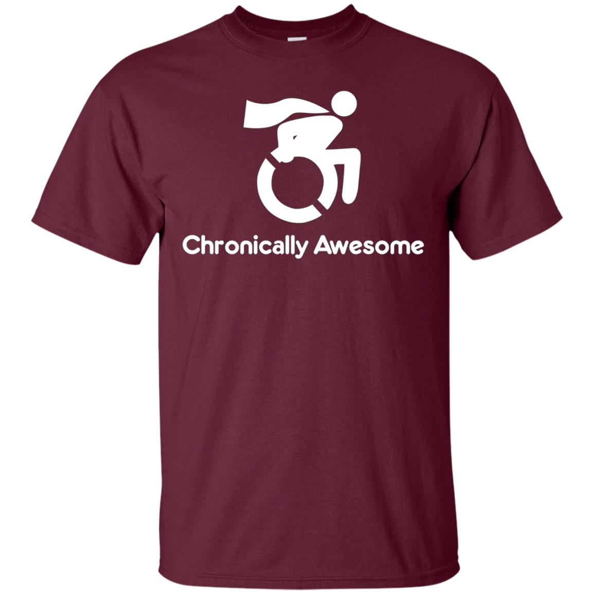 Chronically Awesome Wheelchair Superhero Funny Tee Shirt