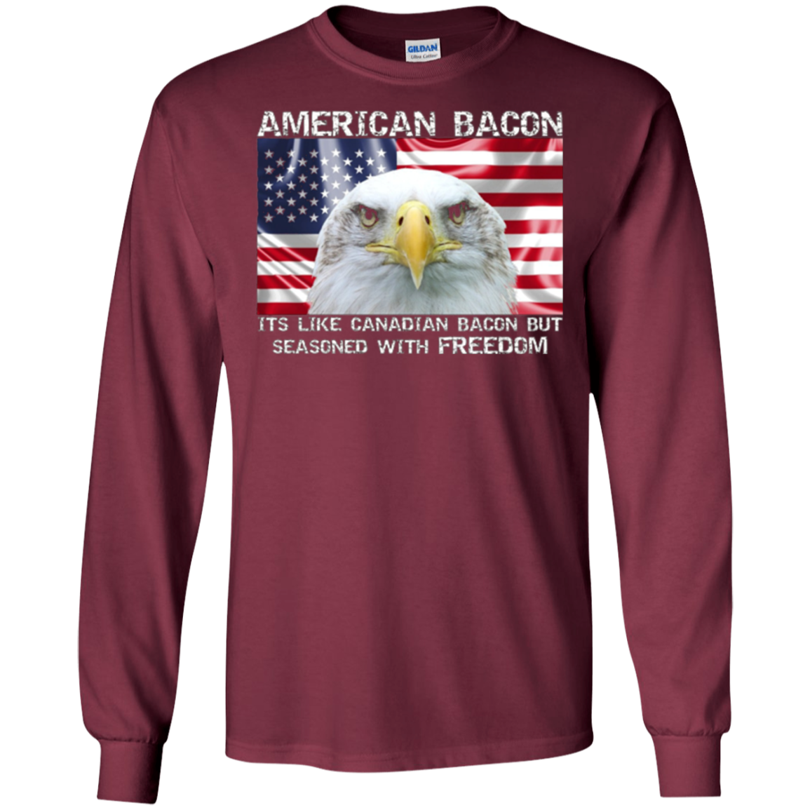 American bacon is seasoned with freedom funny murica T-Shirt