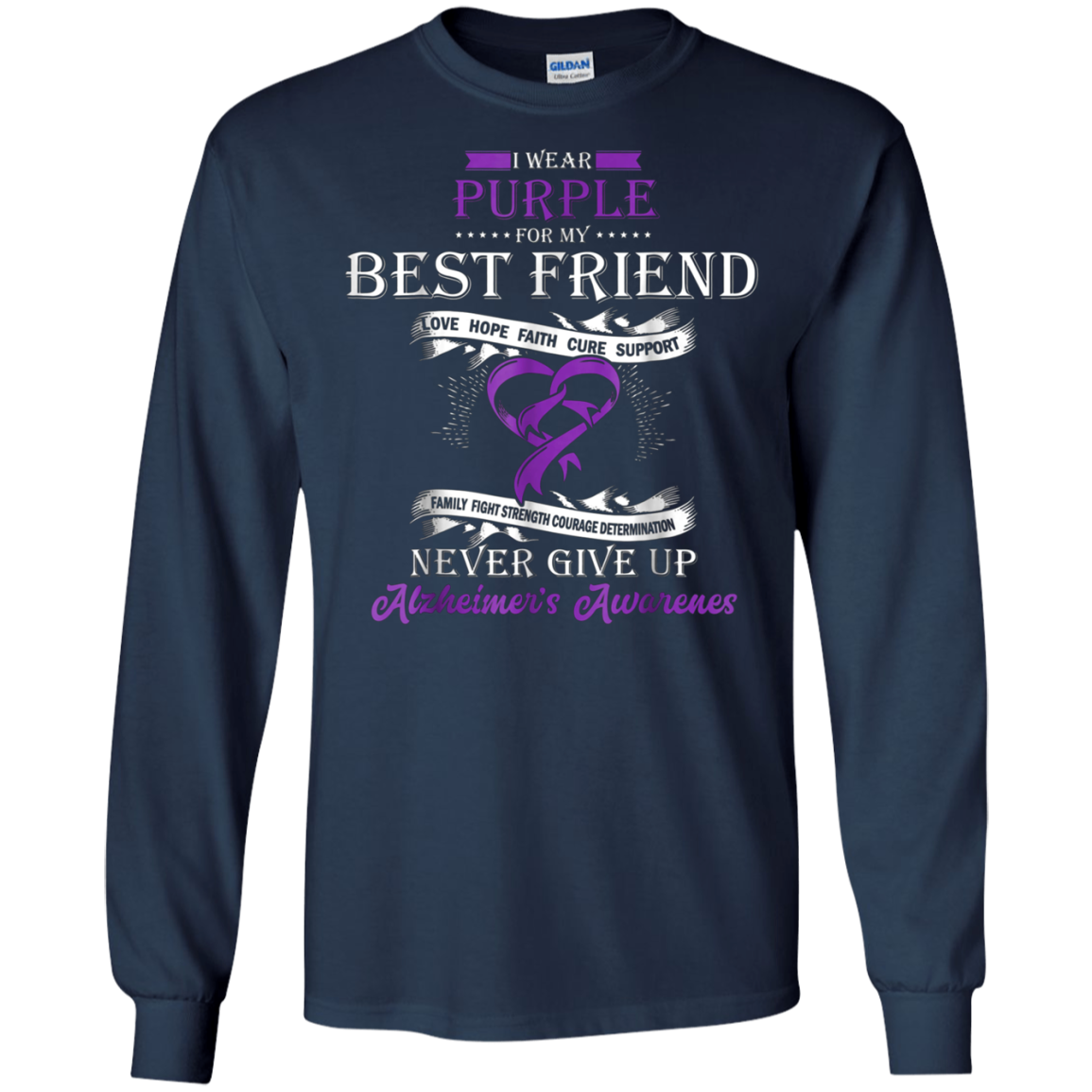 Alzheimer's Awareness Shirt I Wear Purple For My Best Friend