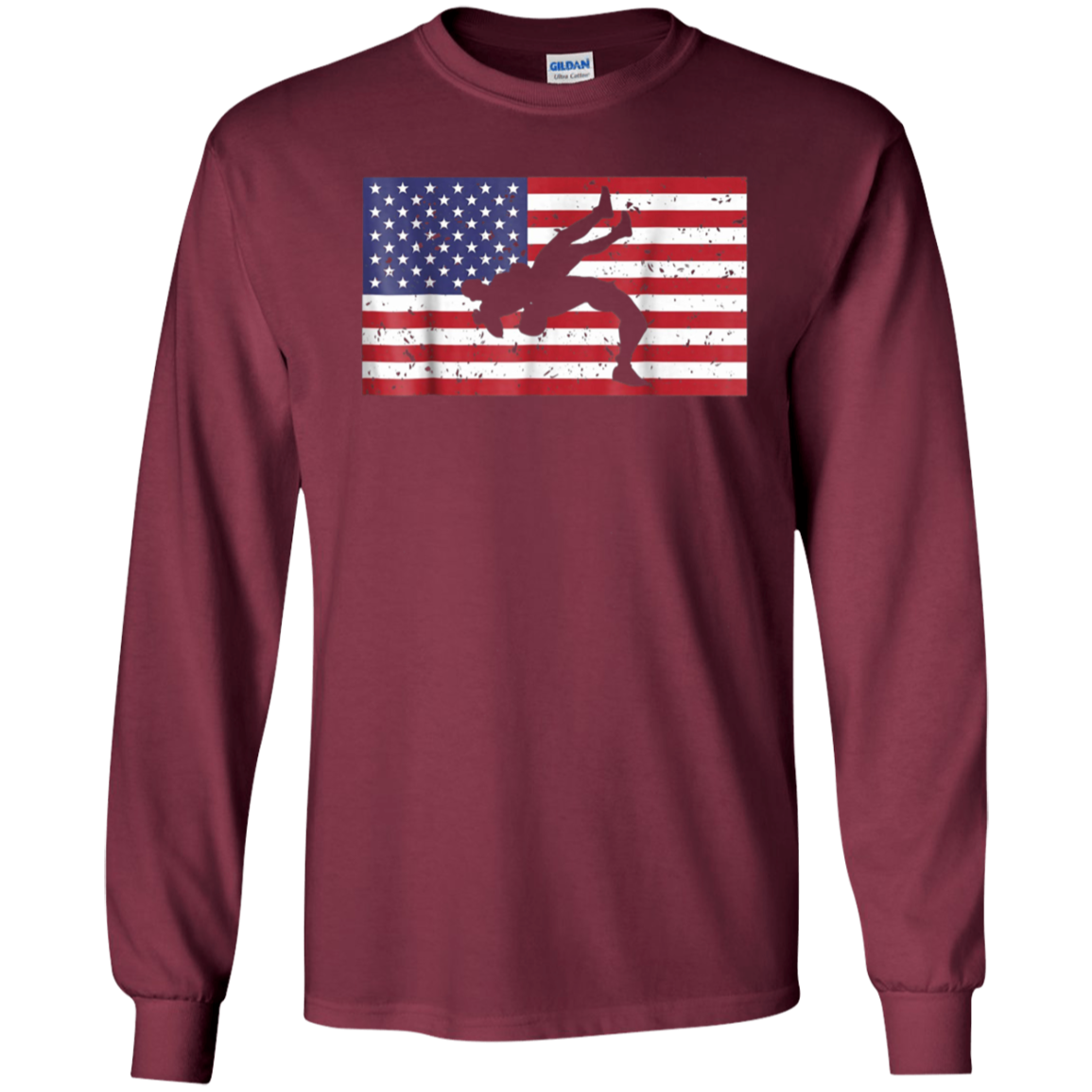 American Wrestling Patriotic T-Shirt with the USA Flag
