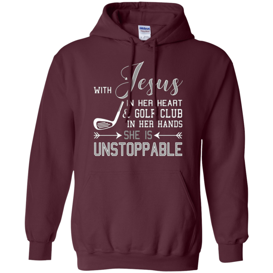 WITH JESUS IN HER HEART & GOLF CLUB HANDS SHE IS T-shirt