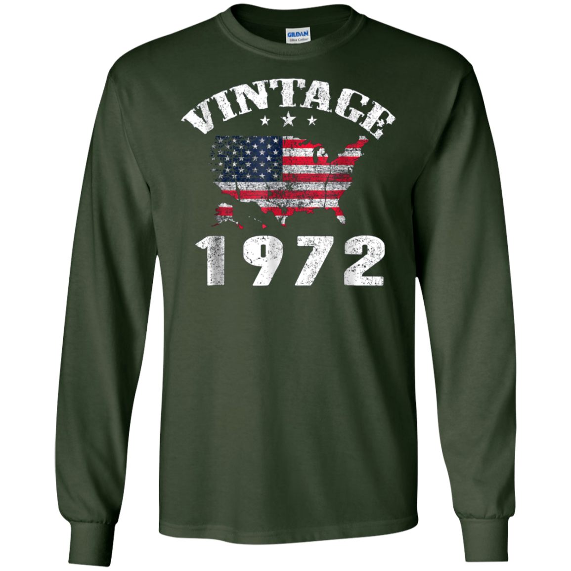 American USA Flag Vintage 1972 Shirt 46th Birthday Gifts Tee