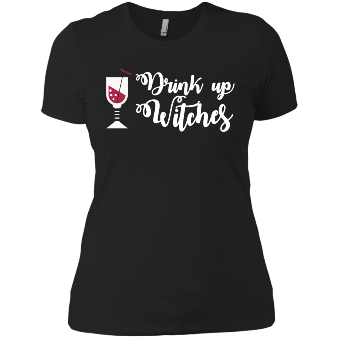 Funny Halloween Wine Lovers Shirt Women Drink Up Witches Tee