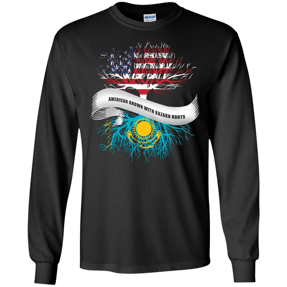 American Grown with Kazakh Roots T-Shirt Kazakhstan Tee