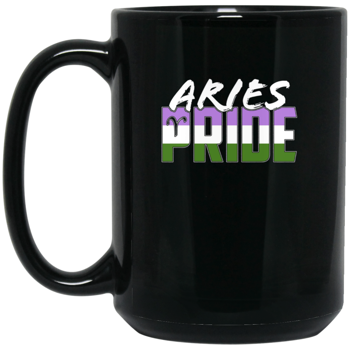 Aries Genderqueer Pride Flag Zodiac Sign Long Sleeve T-Shirt